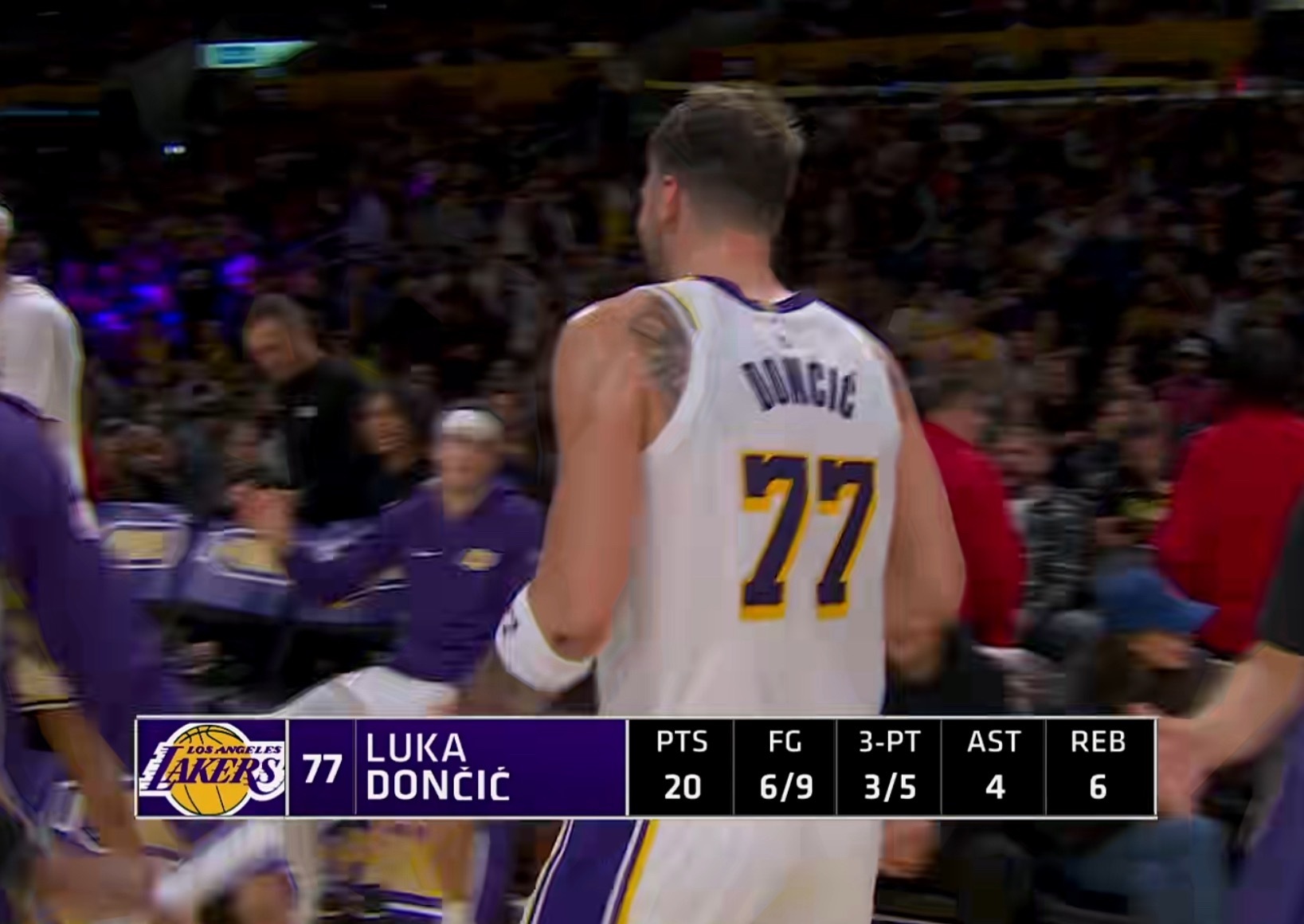 NBA洛杉矶湖人东契奇 单节20分6篮板4助攻，怎么说呢…已经麻木