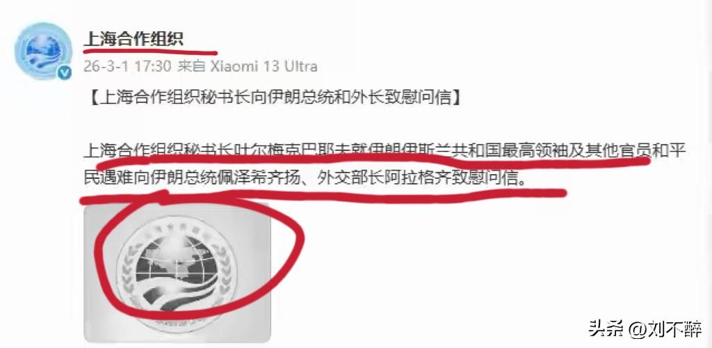 伊朗作为“上合组织”的一员，
慰问必不可少，
支持也理所应当！
这不仅有助于促进