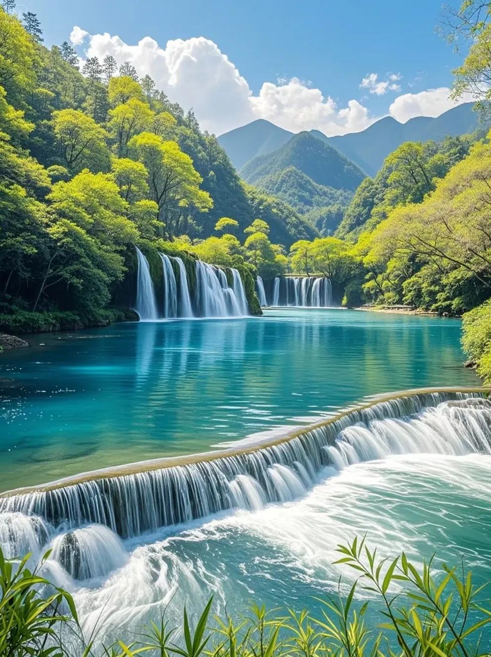 上联：青山不语含诗意
下联：绿水无波显月明
