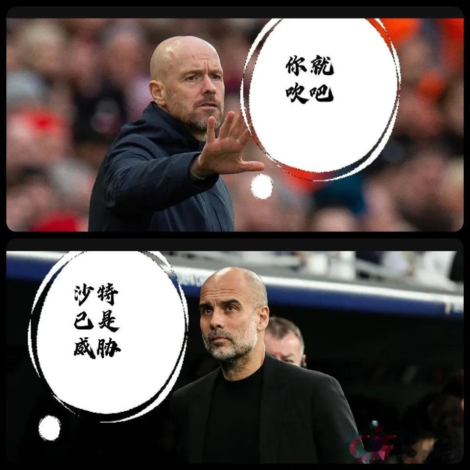 记者：你认为沙特联赛水平怎样？

瓜帅：前四球队完全不输五大联赛

滕哈赫：你就