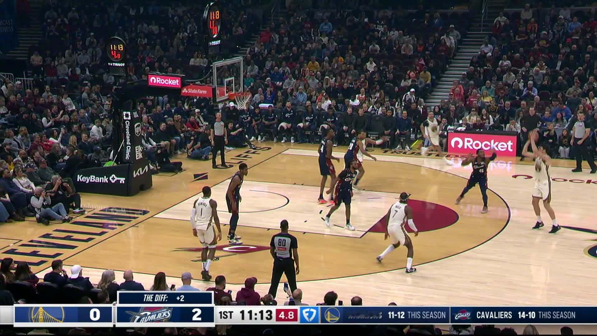 波斯特开场三分球进！勇士vs骑士