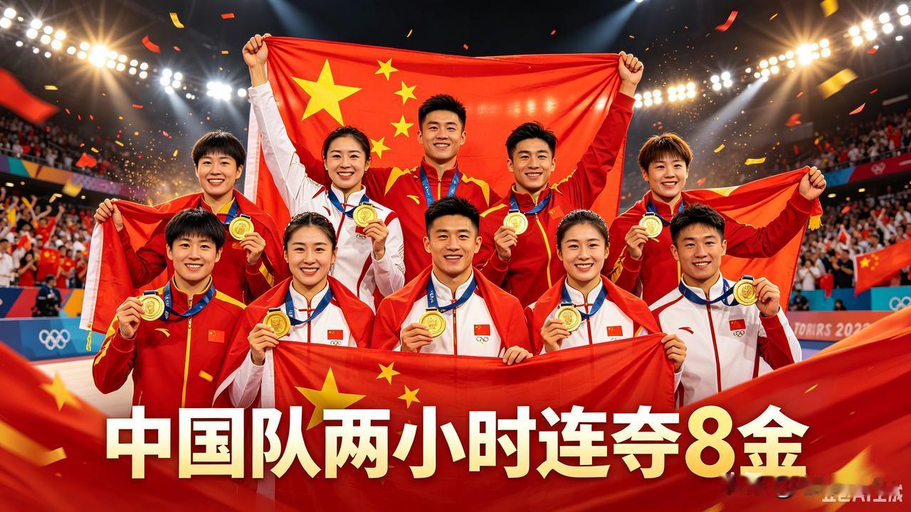 中国队两小时连夺8金