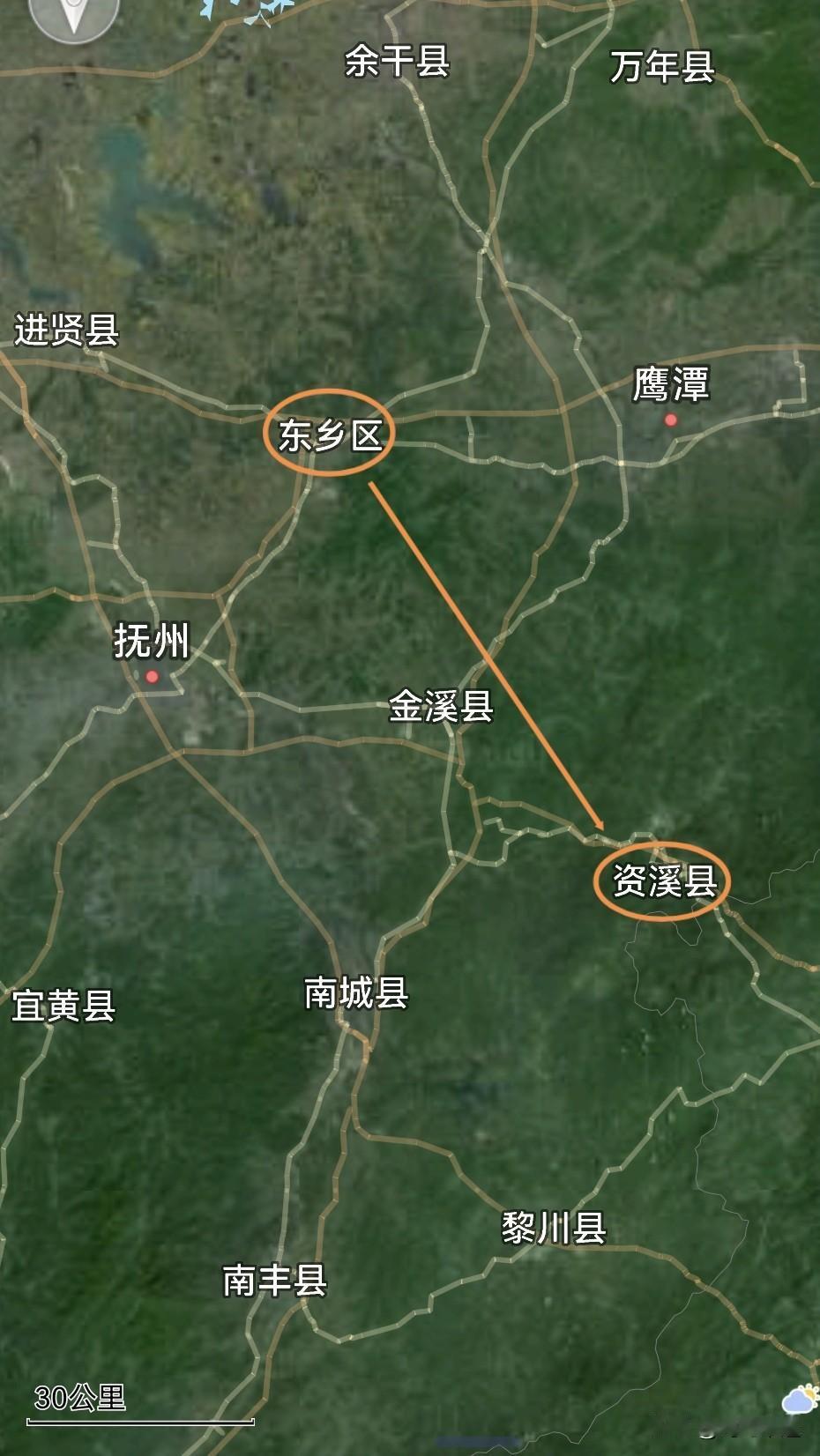 抚州市，从东乡区2到资溪县1是拔提用重吗？
东乡区，总面积1196平方公里，下辖