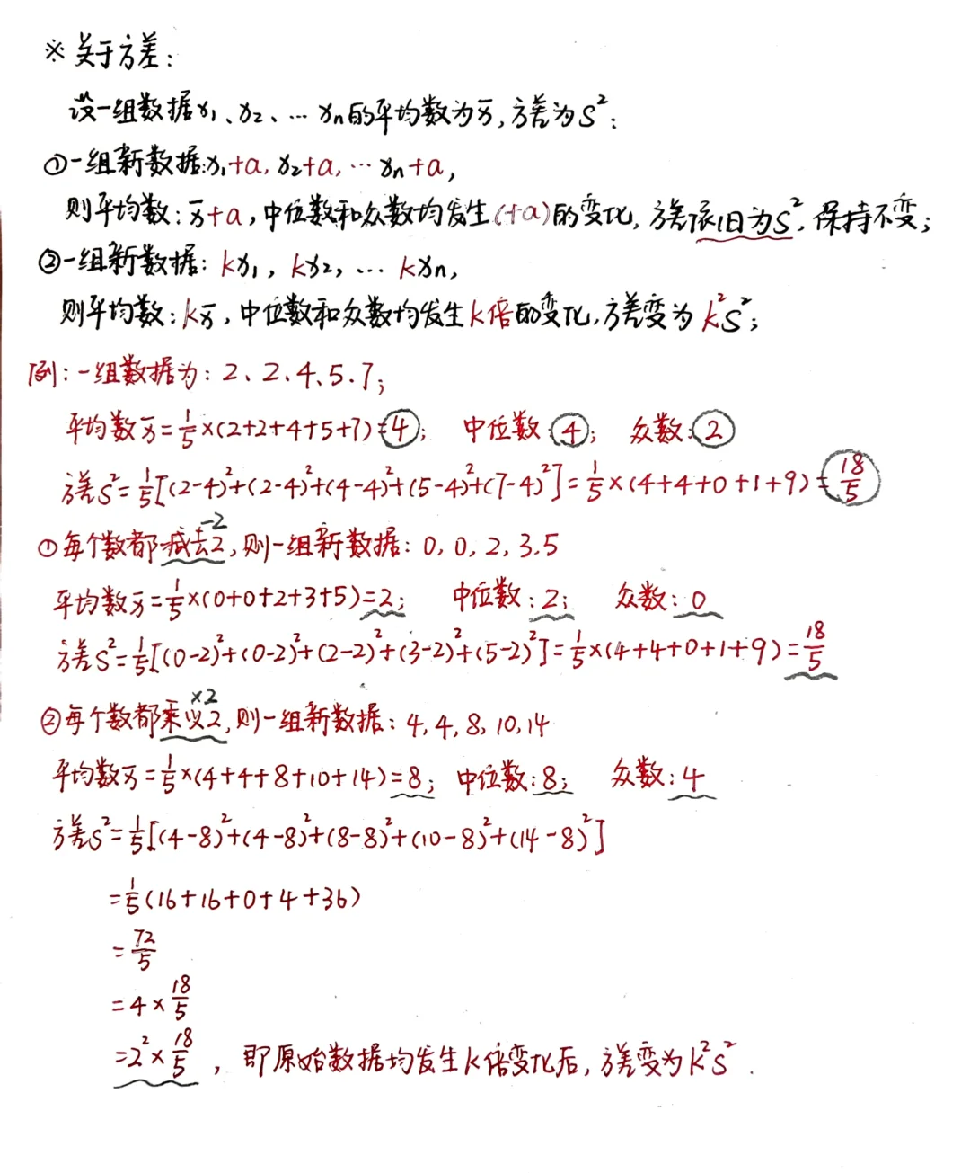关于方差数据变化