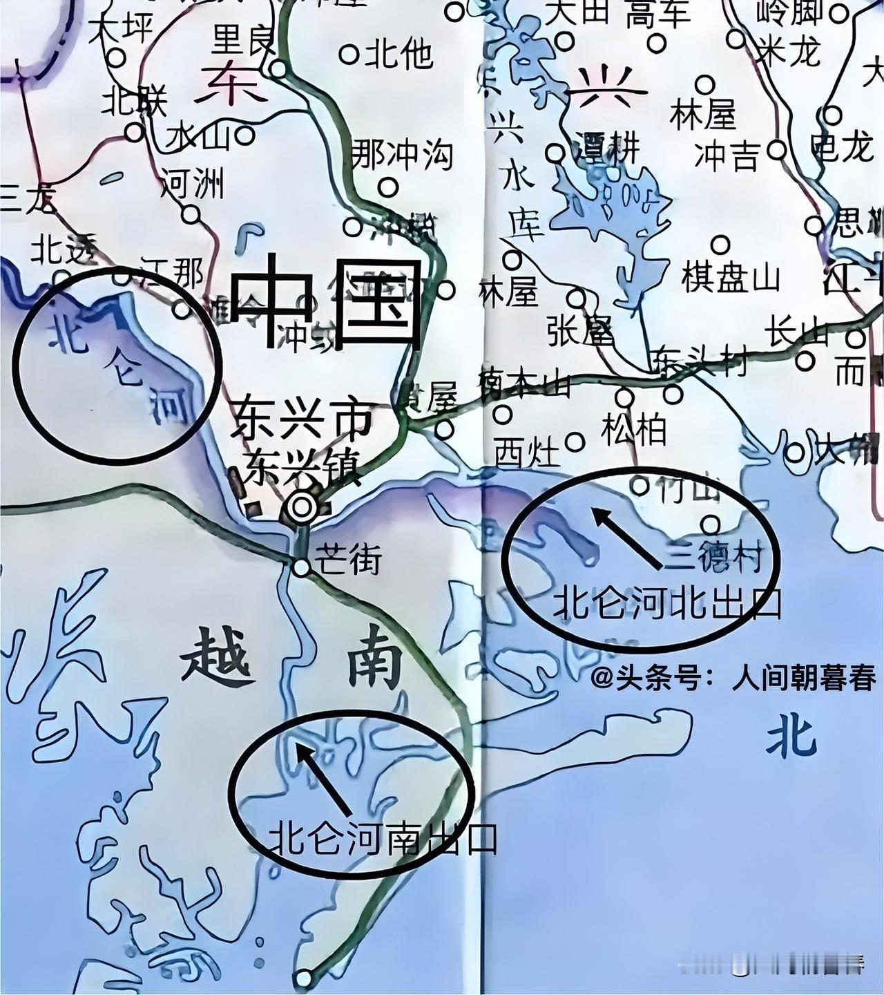令我感到意外的是，中越边界上的这条北仑河，并没有按照主航道——即越南境内的南出口