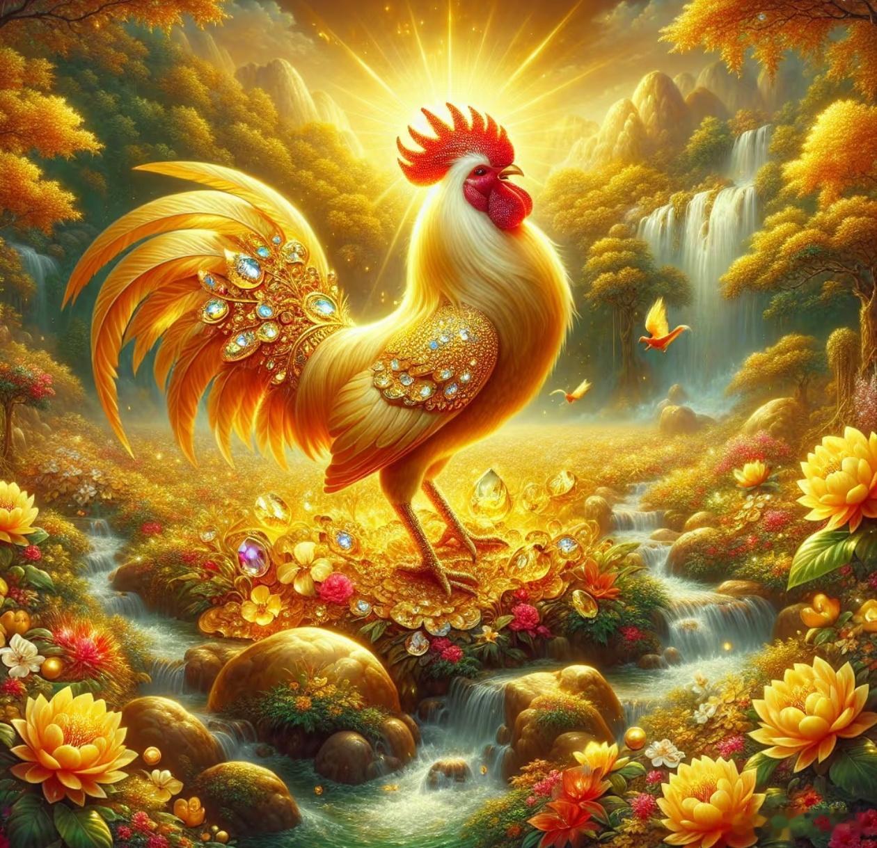 各位富婆们，当你们看到金鸡报晓，代表你们的财运就要到了。点赞，就要财运亨通了，接