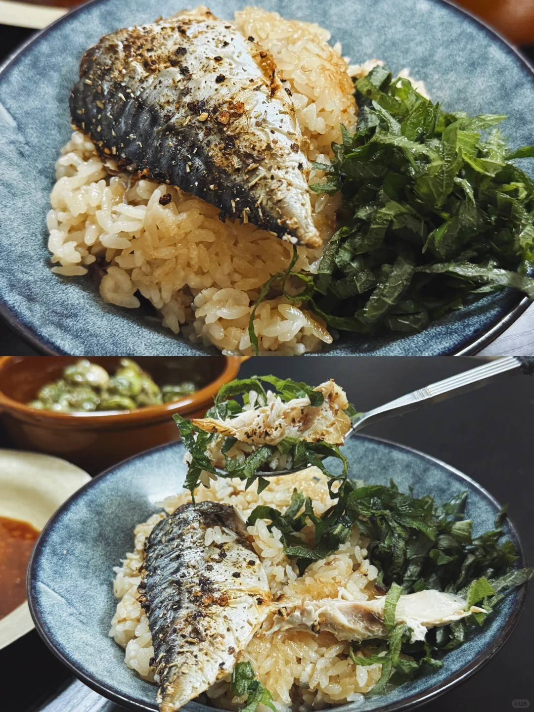 🐟香喷喷的 紫苏  青花鱼焖饭❗️各种小菜