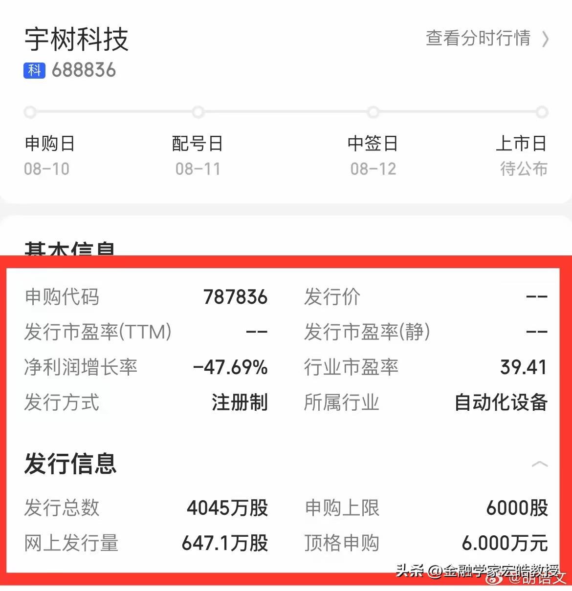 宇树科技流通盘仅1.6%。人形机器人龙头宇树打新热度拉满，发行价预估104元，总