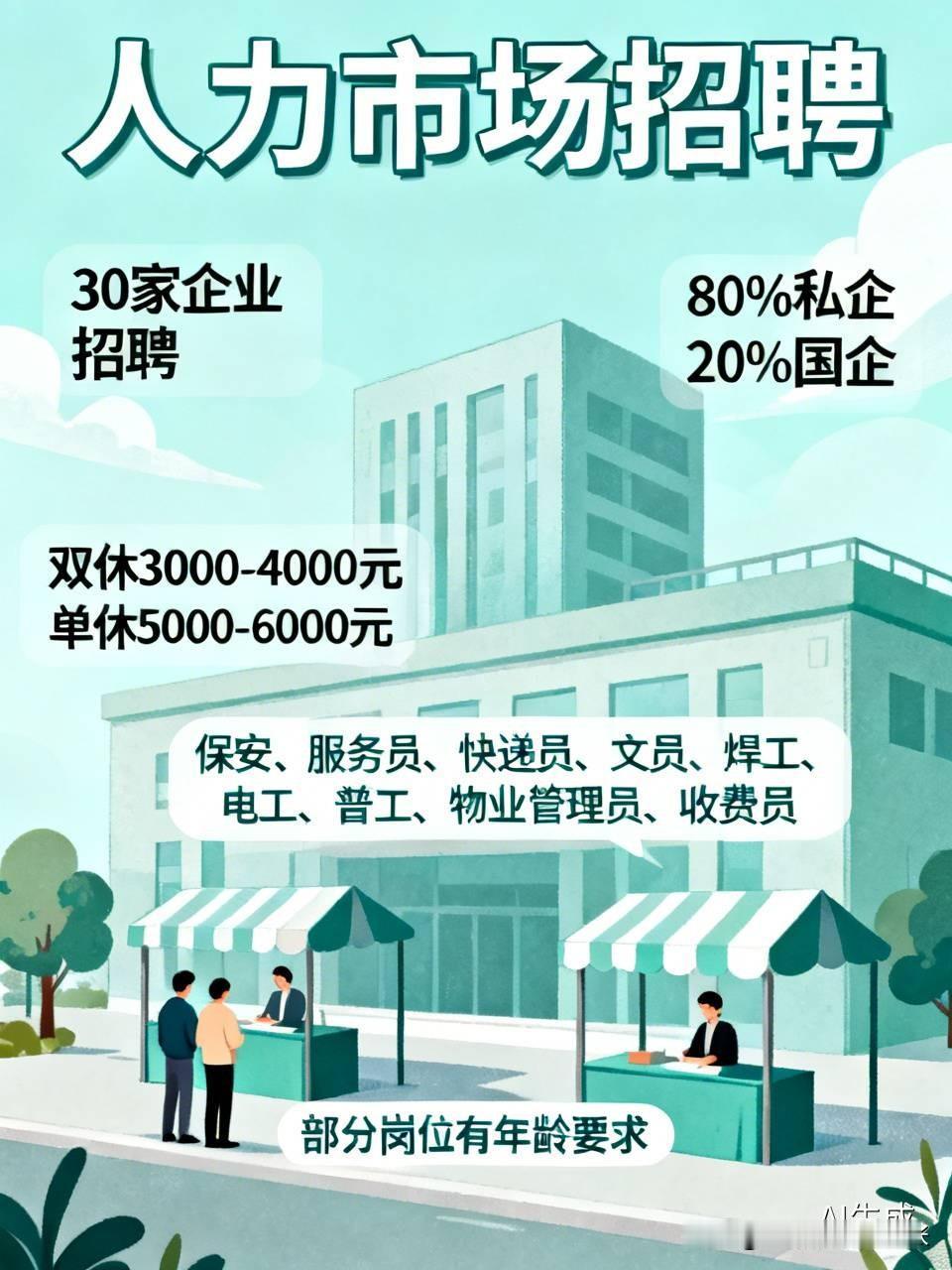 找工作的这一天，搭乘公交车前往人力市场。那里大约有30家企业在招聘，基本都是工人