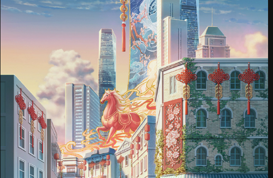 正常审美：红灯笼红马 