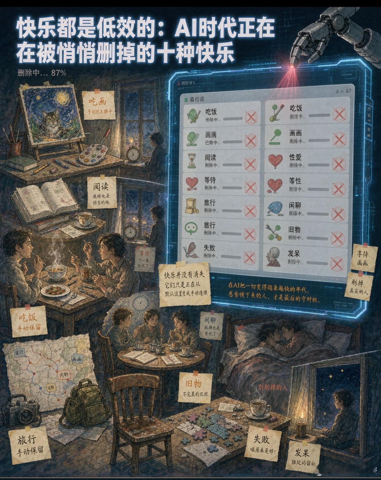 互联网技术快乐都是低效的：AI时代正在被悄悄删掉的十种快乐 【快乐都是低效的：A