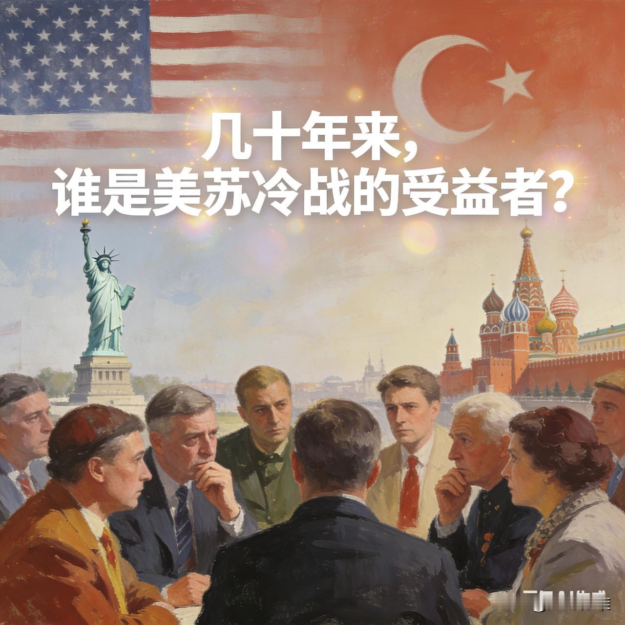 美苏冷战没有绝对意义上的全面受益者，但部分国家和群体借冷战格局获得了显著发展，以