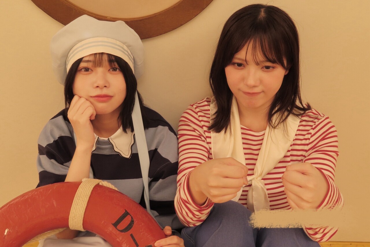 まりぃちゃん「シンメの山口陽世ちゃんと。制作中一緒にいる時間が長いんだけど、本当
