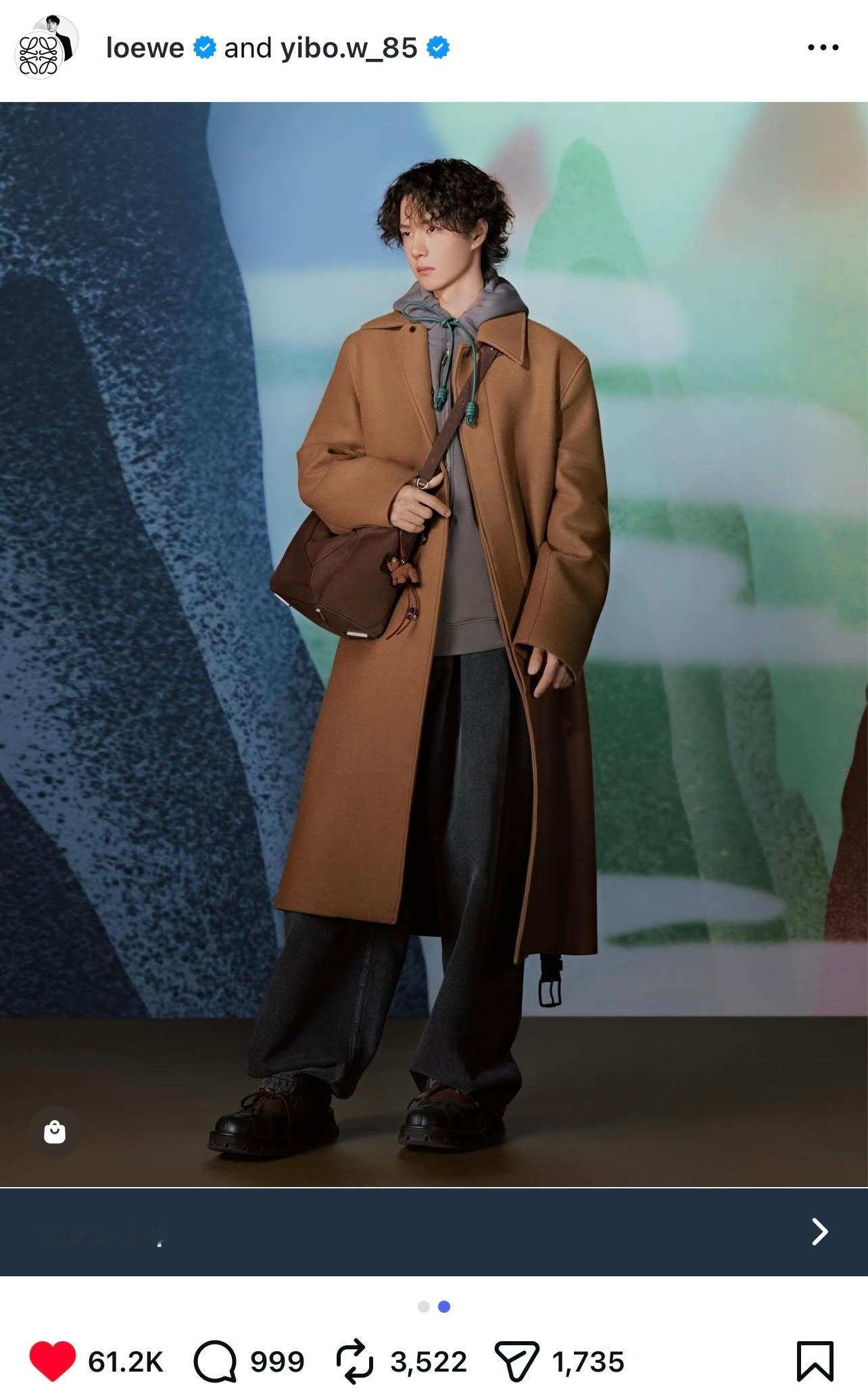 和ins联合贴更新👉网页链接大家都去点点👍🏻 LOEWE全球品牌代言人王一