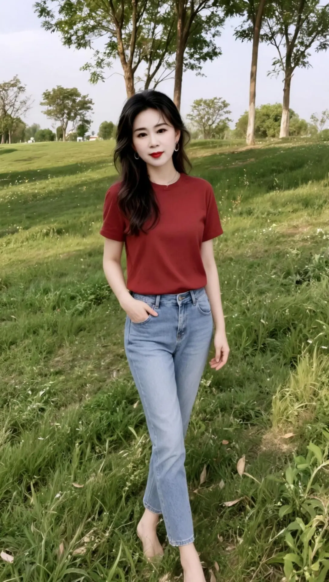 AI草地生活照 ai创作