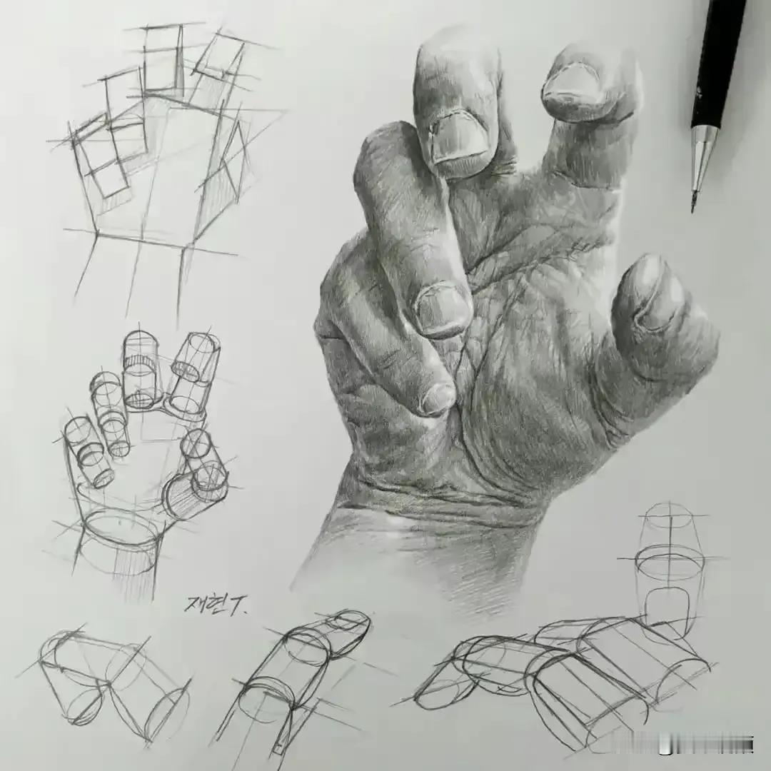 这位欧巴就是靠着他那骨灰级别的结构素描大作，在 ins 上疯狂圈粉 50 万！就