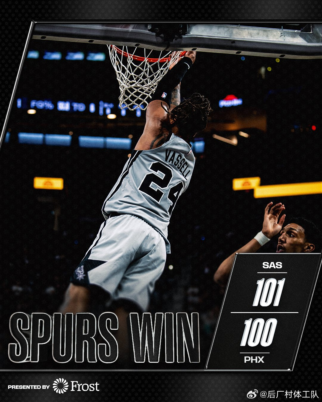 文班亚马绝杀太阳马刺提前锁定季后赛 文班亚马中投准绝杀，马刺101-100太阳，