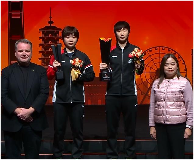 WTT总决赛结束，国乒11人成绩排名。
1、王曼昱，女单冠军。
2、蒯曼，女单亚