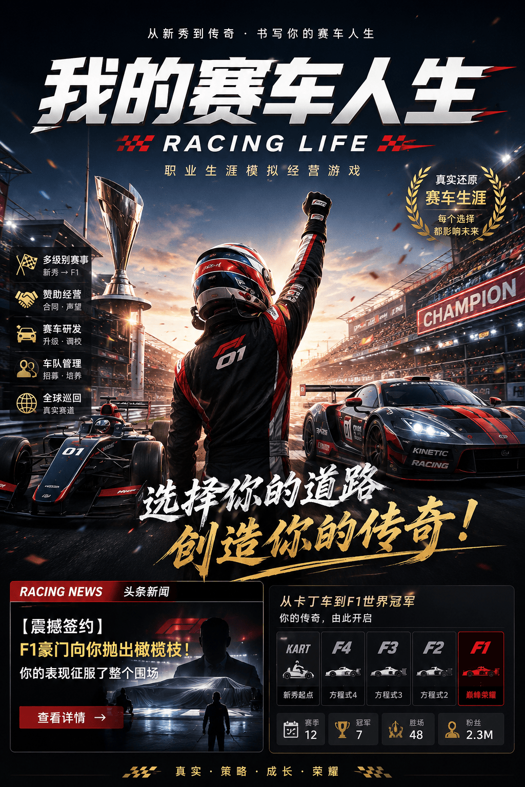[我的赛车人生]重磅更新，新的F1起点，创造属于你的辉煌生涯！