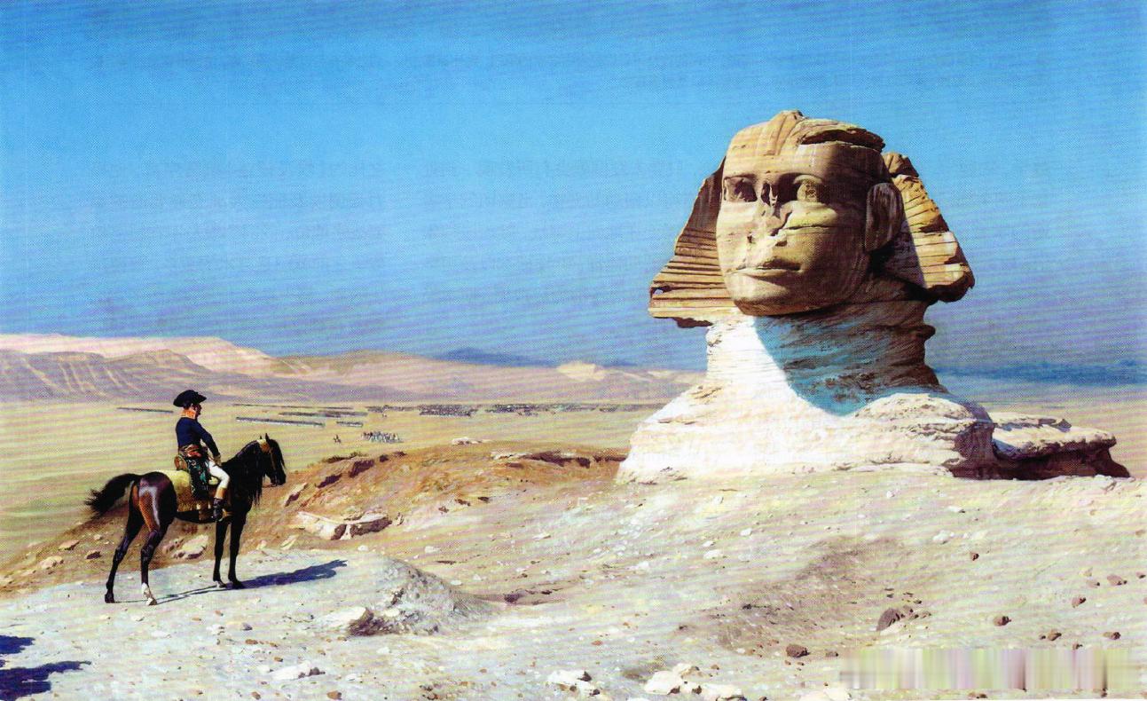 1886年Jean-Léon Gérôme热罗姆的布面油画《狮身人面像前的波拿巴