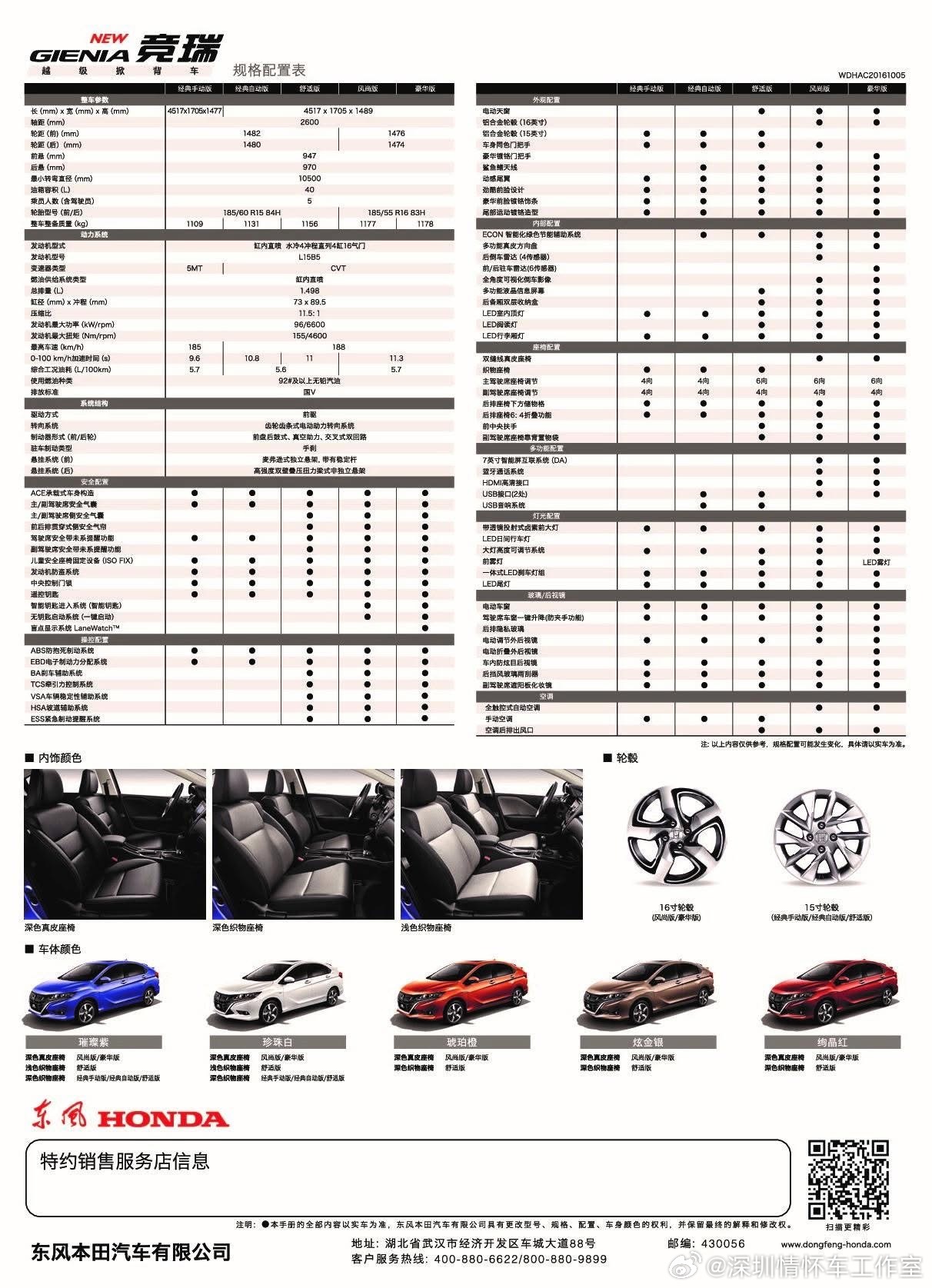 东风本田竞瑞（GIENIA），它是东风本田首款越级掀背车，2016年上市，但市场