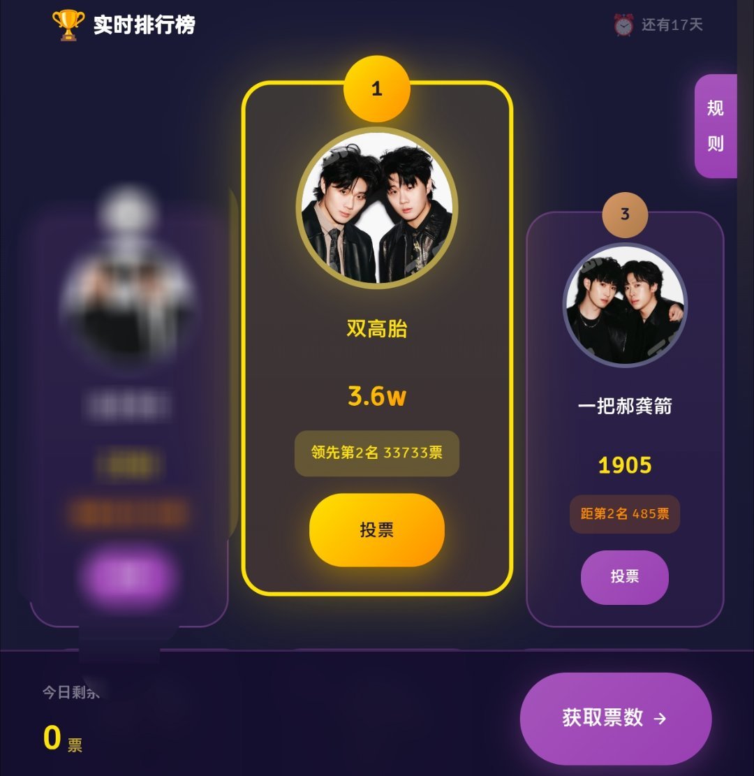 投完了。忘了录屏了。明天投票我将录屏。 