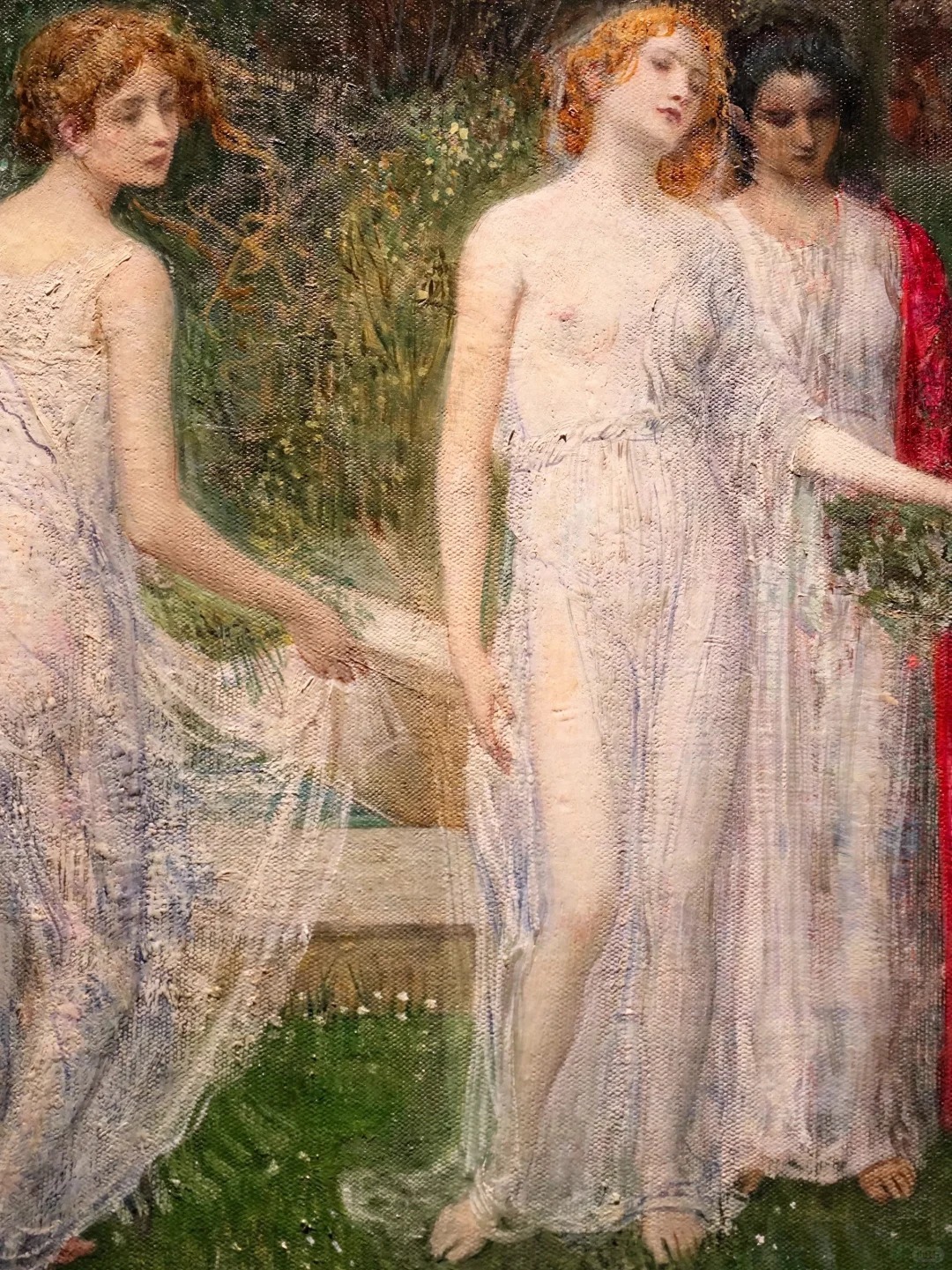 《泉畔仙女》1905年爱德华·維特Eduard Veith帆布油画120cm x