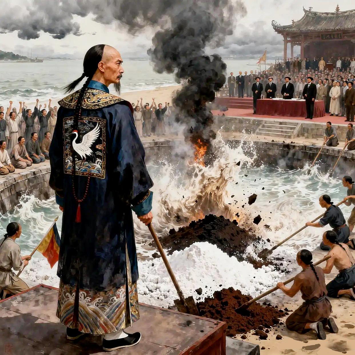 【林则徐与新疆】1839年林则徐在东莞销毁鸦片1188吨，6月26日销毁完毕（1