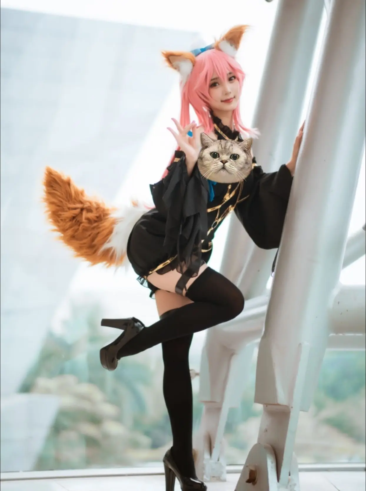 漫展养眼造型大赏 这腿又长又白又细 cosplay 玉藻前漆黑魔术师 ...