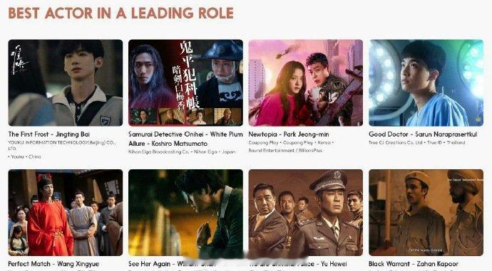 第30届亚洲电视大奖最佳男主角提名王星越《五福临门》 陈伟霆《太阳星辰》可以诶！