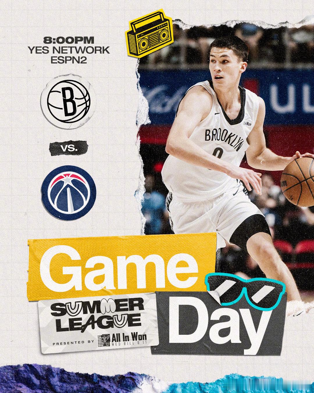 夏联第二场！篮网之道nba夏季联赛布鲁克林篮网[超话] ​ cr：布鲁克林篮网 