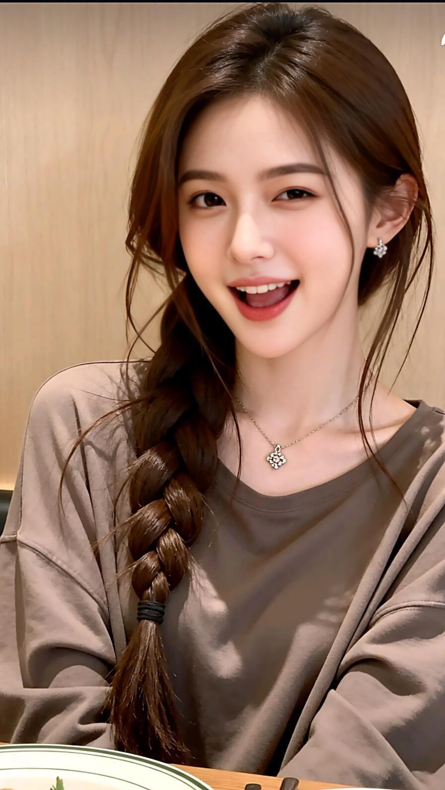 这姑娘笑起来真可爱！