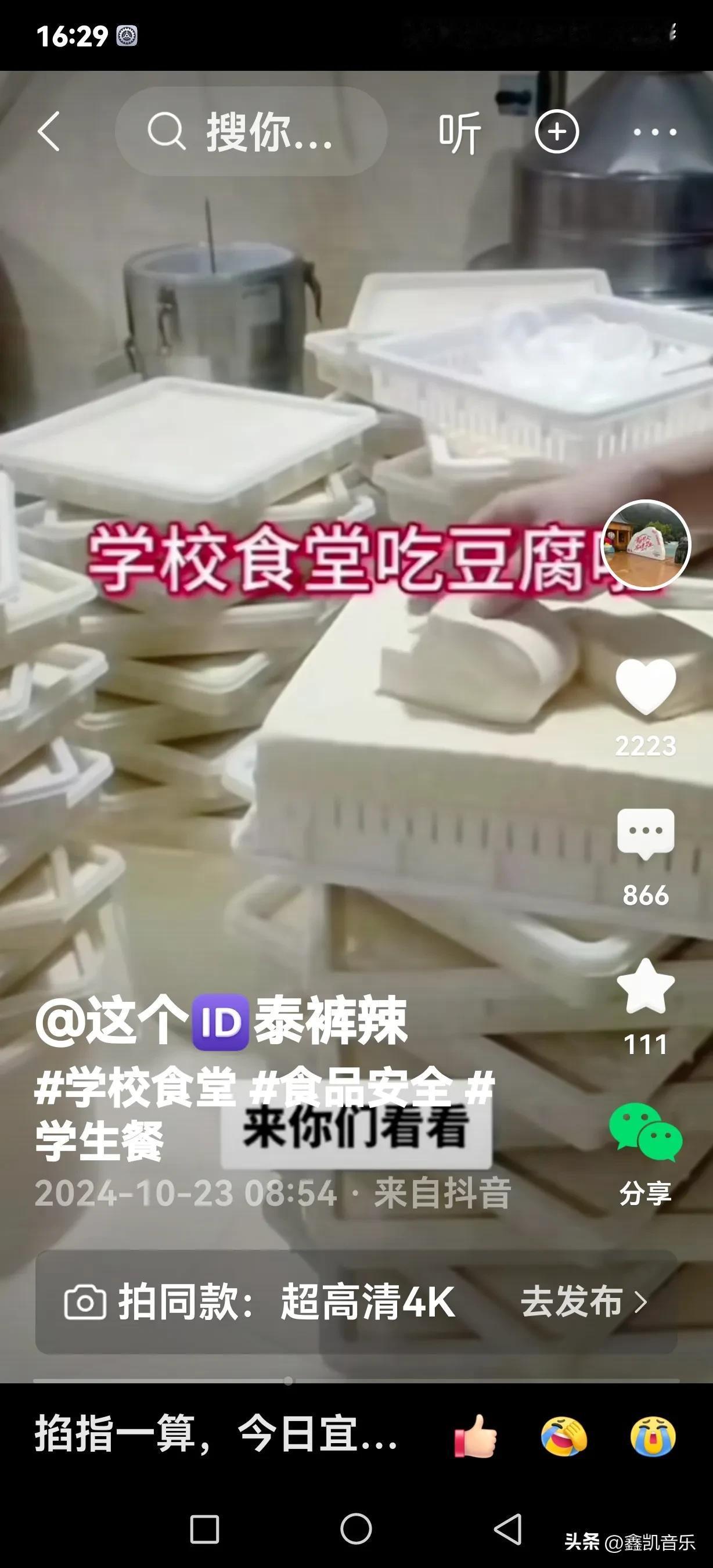 一网友曝光学校食堂的豆腐，怎么折都折不断，这是什么样的科技与狠活啊！！！！

太