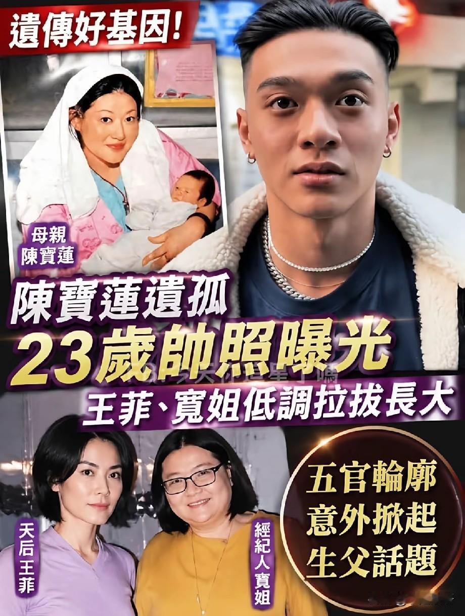 陈宝莲遗孤23岁帅照曝光！身高185五官绝了，王菲宽姐养了23年，生父仍是谜
 