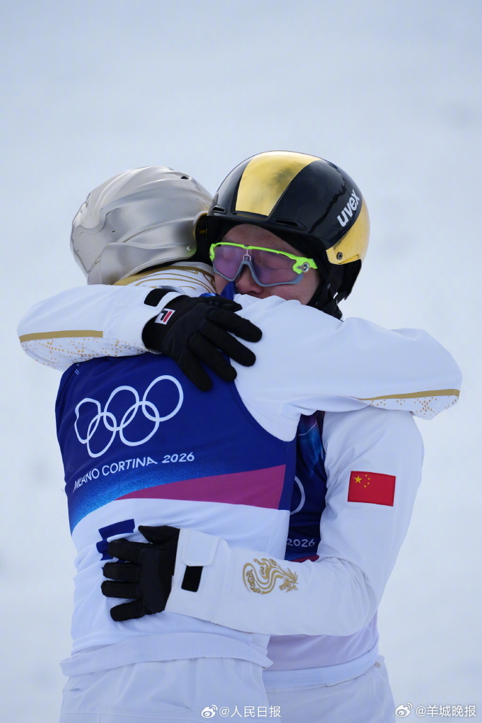 【#齐广璞拥抱王心迪#】祝贺王心迪！辛苦了齐广璞！#王心迪金牌##王心迪徐梦桃 