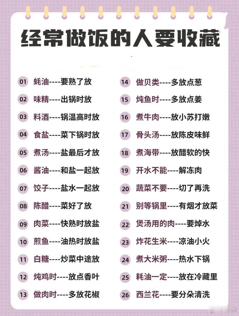 經常做飯的人收存好 ​​​
