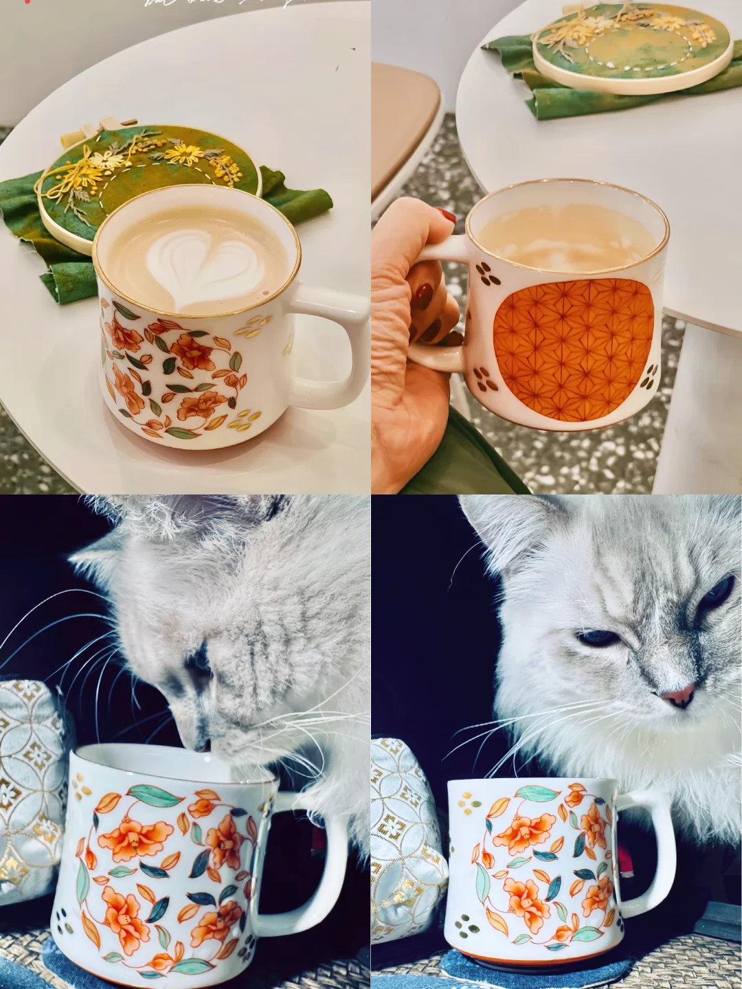 粉丝返图｜石榴花纹点金咖啡杯～