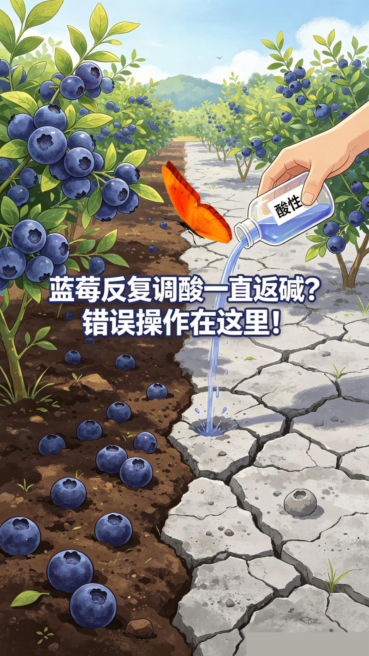 蓝莓反复调酸一直返碱？错误操作在这里？蓝莓种植 蓝莓调酸 土壤调酸 草炭土