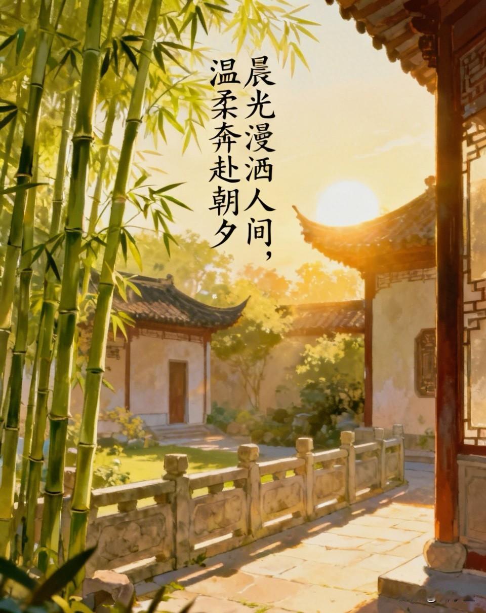 晨光漫洒人间，温柔奔赴朝夕，愿你三餐安稳，四季无恙，心中常存欢喜

晓色漫过潇湘