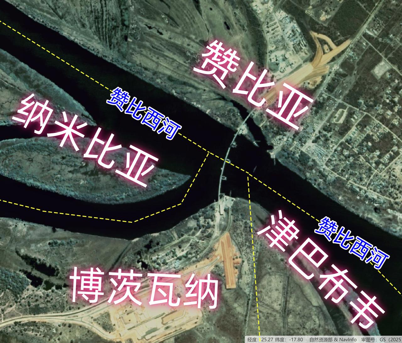 世界上最接近4国交界的地方，放大看其实也没有四国分界交于一点。