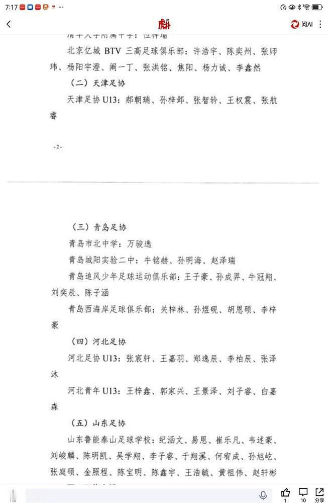 深夜刷到一行字，愣了一下：6支国少已悄然组起，大区精英集训开跑。
按片区把苗子拢