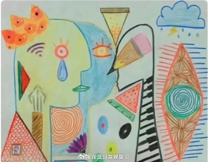 第一幅是李湘女儿画的，第二幅是黄磊女儿画的，如果同时出价10000元，你买哪一幅