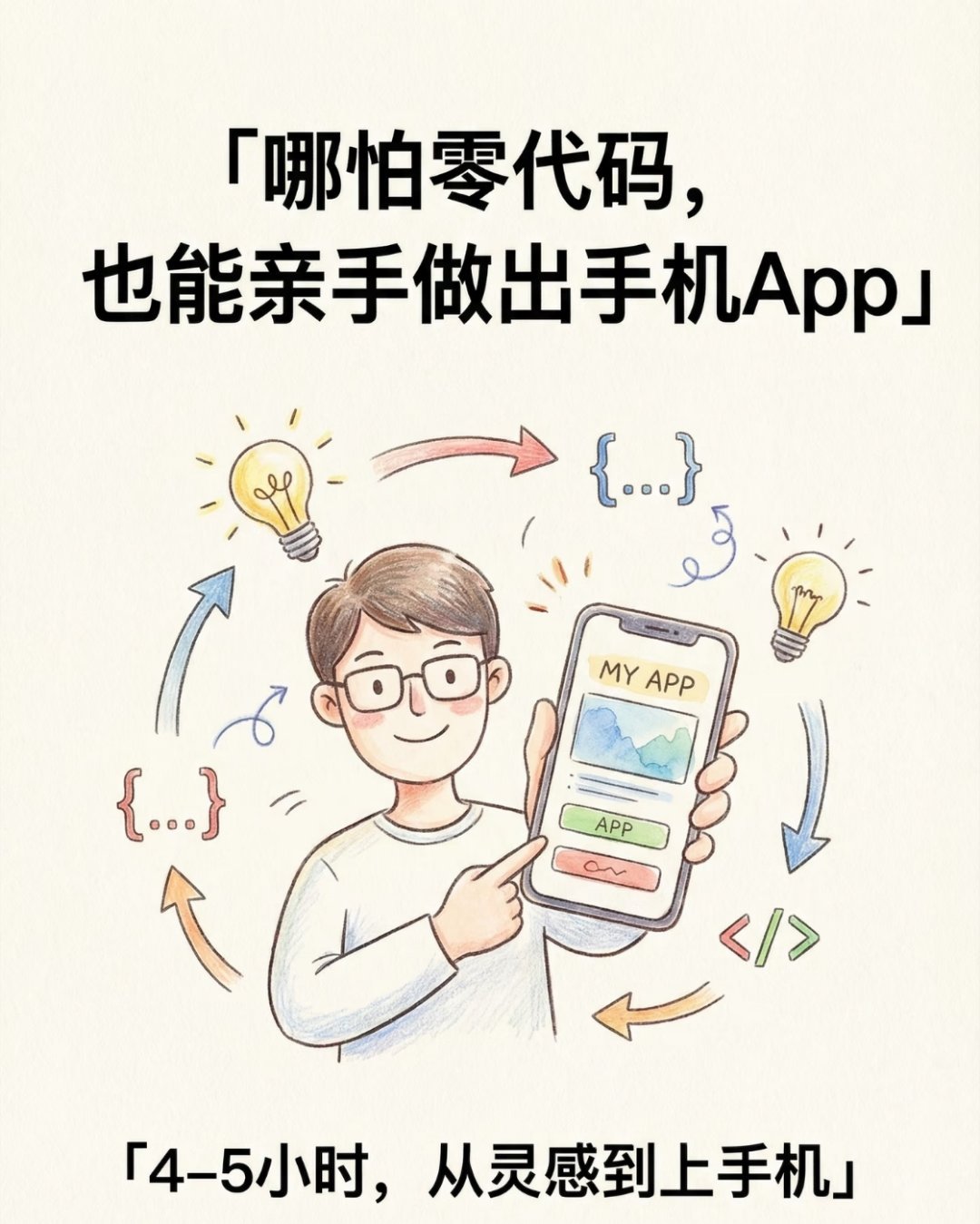 开发App已经不需要手搓代码了，重要的是灵感和思维。你需要做什么，实现什么功能，