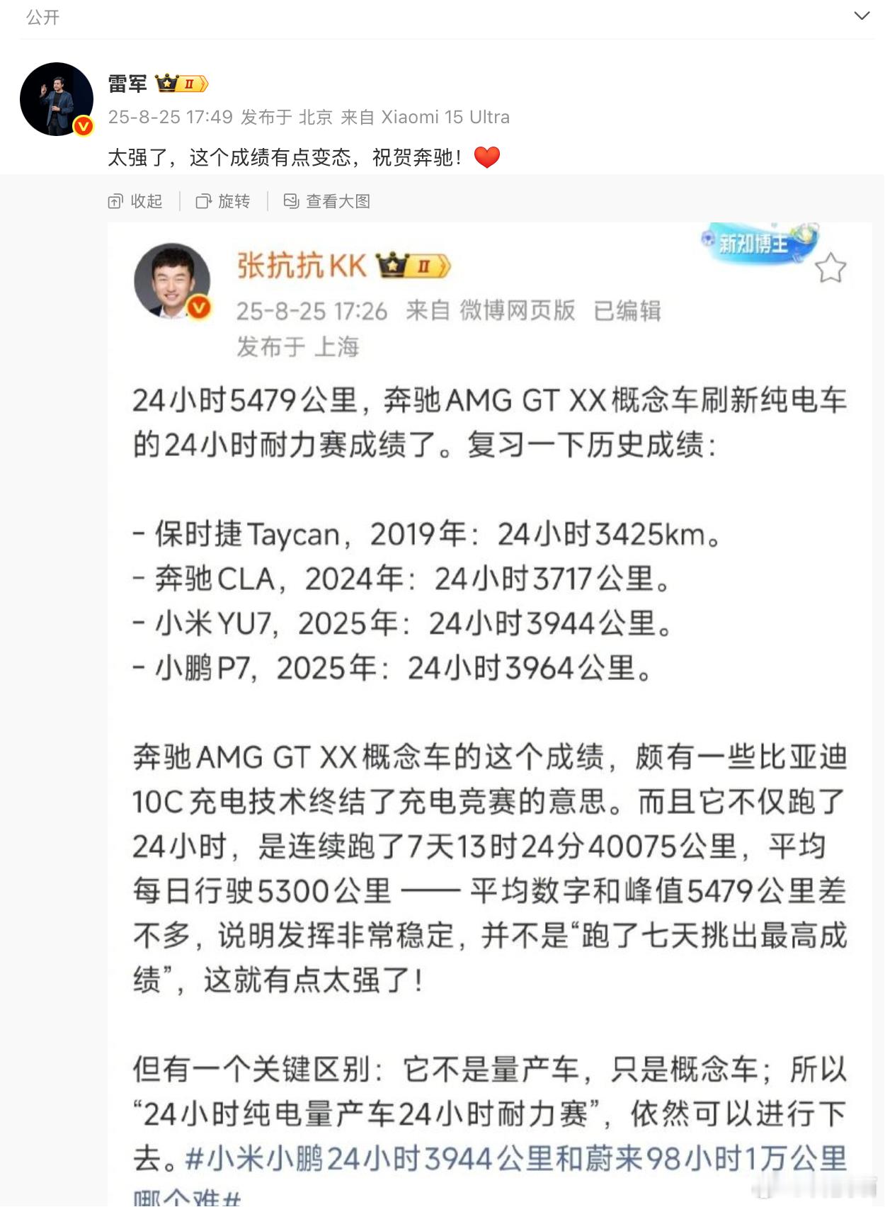梅赛德斯-AMG GT XX概念车创造了25项汽车长距离驾驶记录，其中包括：1）