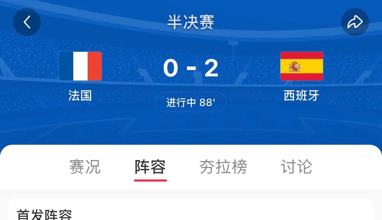 法国vs西班牙什么情况醒来看一眼直接西班牙2:0了？ 
