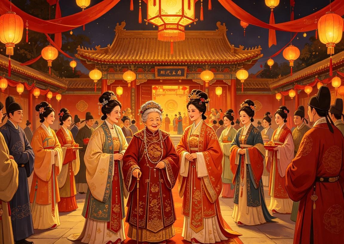 贾政过寿那天，宁荣两府搭着戏台，正热热闹闹喝着寿酒。
忽然宫里来人传旨，叫贾政立