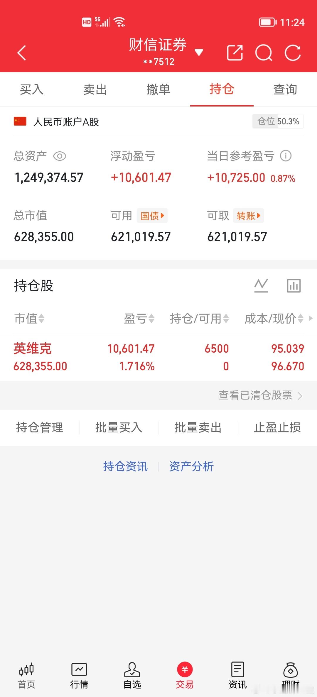 大家早上好！100万本金，目标1年做到500万，1年翻5倍，欢迎各位前来验证！（