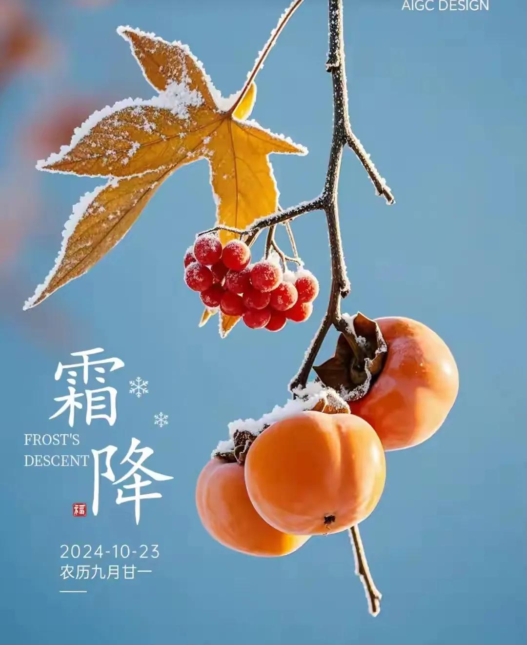 今日霜降，古人留下的一句谚语：寒露不算冷，霜降变了天。从今日起，体感上的冬天真正