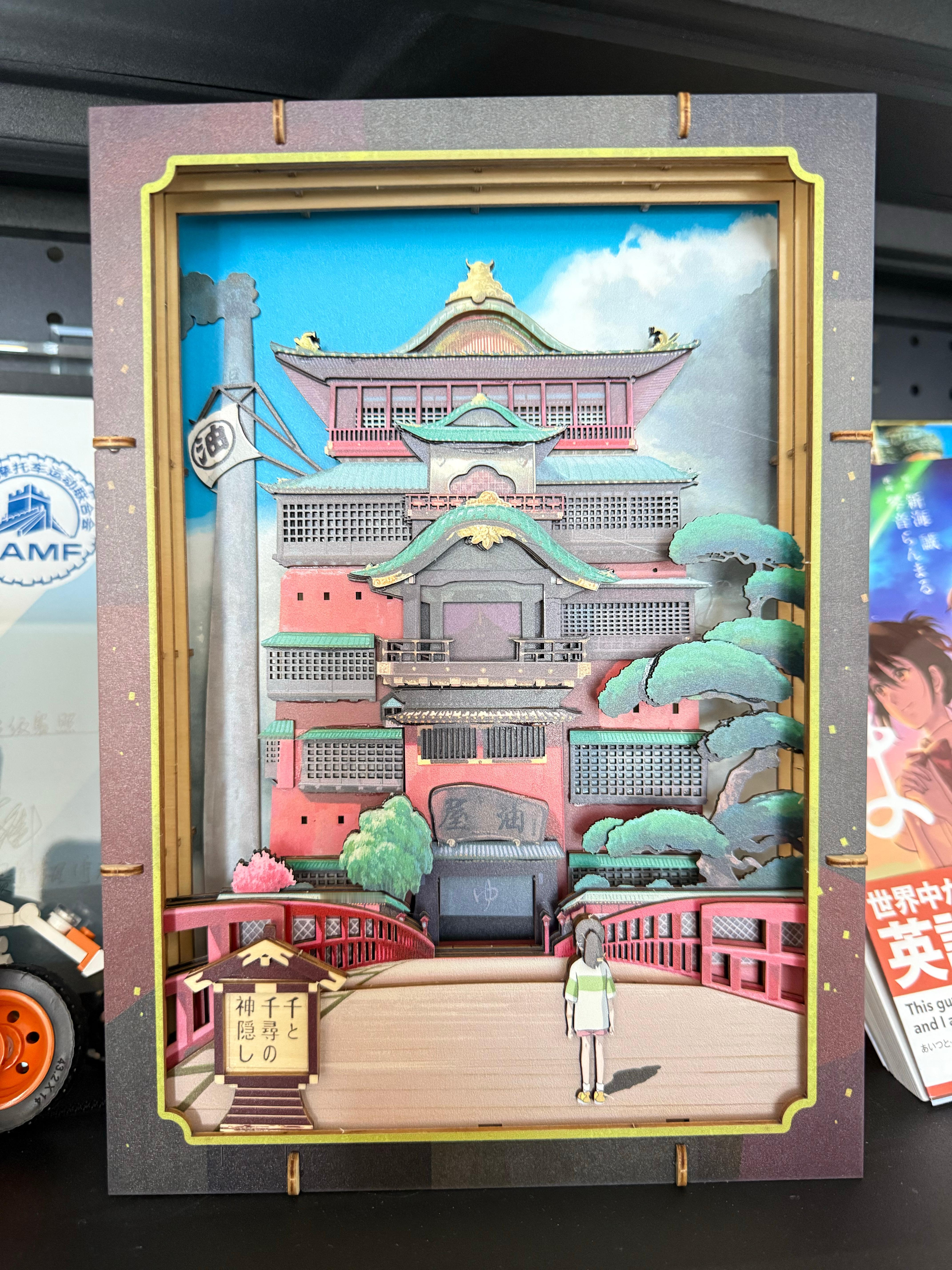 在日本买的千与千寻木质模型，拼了一晚上终于拼好了！大家是不是应该夸夸我[doge
