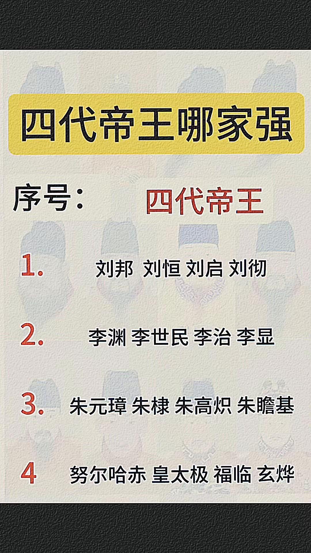 四代帝王哪家强？？？选大汉的评论1，选大唐的评论2，选大明的评论3，选...